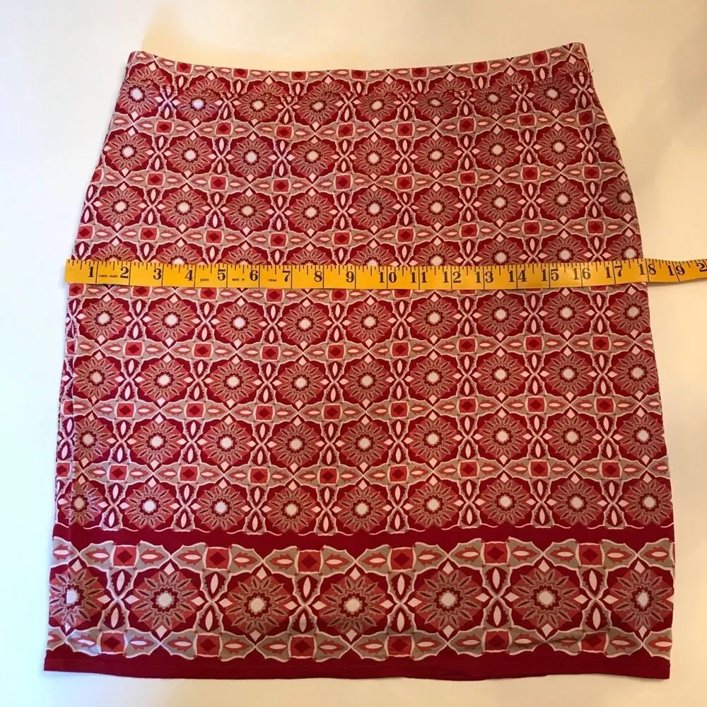 Max Studio Geometric Floral Pencil Stretch Skirt M - Picture 5 of 8
